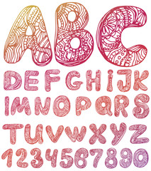 abstract ABC set letters Hand drawn vector