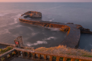 City of Biarritz with its beautiful coast and the old sea port, at the North Basque Country.	