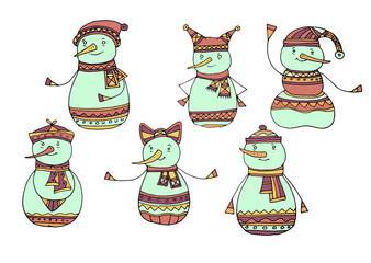 set Christmas Snowman