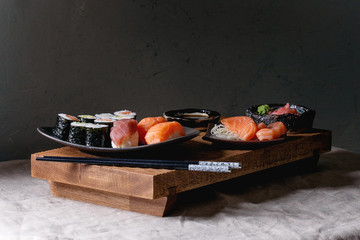 Sushi Set nigiri and sushi rolls