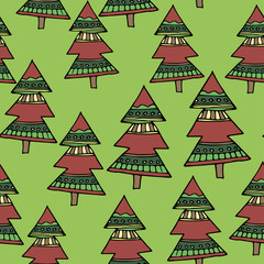 New year, winter and fun seamless pattern.