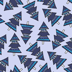 New year, winter and fun seamless pattern.