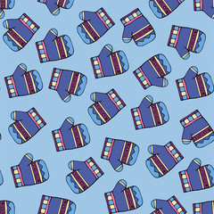 New year, winter and fun seamless pattern.