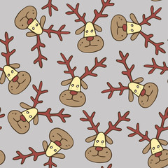 New year, winter and fun seamless pattern.