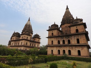 Obraz premium Palace temple complex in Orcha. Madhya Pradesh. India.