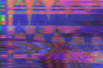 Glitch vhs background artifact noise,  pixel display.