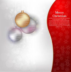 Elegant Christmas background with snowflakes gold light. Vector illustration