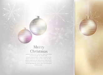 Elegant Christmas background with snowflakes gold light. Vector illustration