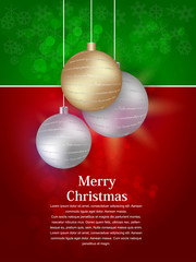 Elegant Christmas background with snowflakes gold light. Vector illustration