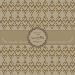 Seamless wallpaper pattern with label - Vector illustration