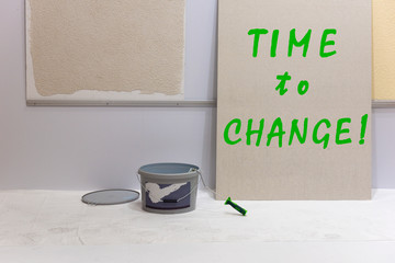 Wand, renovieren, Time to change, symbolisch
