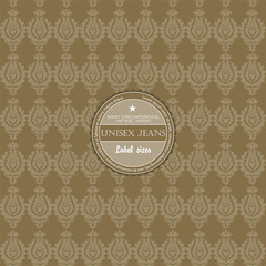 Seamless wallpaper pattern with label - Vector illustration