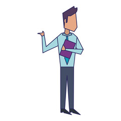 Executive businessman avatar blue lines