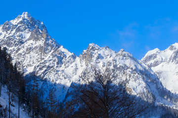 Beautiful snowy mountain landscape
