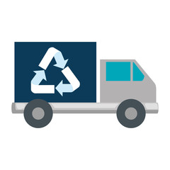 truck with recycle arrows symbol