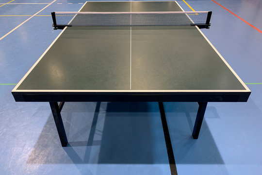 Green Table Tennis Table Close-up