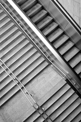 Underground stairs of metro station, Athens, Greece