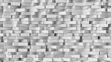 White cube abstract background. Abstract white blocks. 3d illustration, 3d rendering.