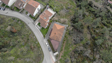 aerial view houses