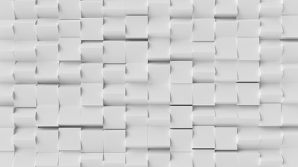 White cube abstract background. Abstract white blocks. 3d illustration, 3d rendering.