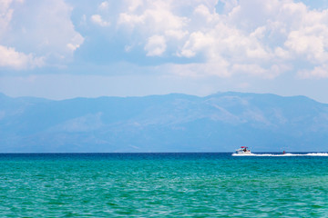 Waterskiing at Ammolofoi Beach, Kavala Region, Northern Greece