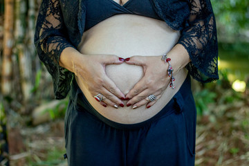 Mom in nine months pregnancy