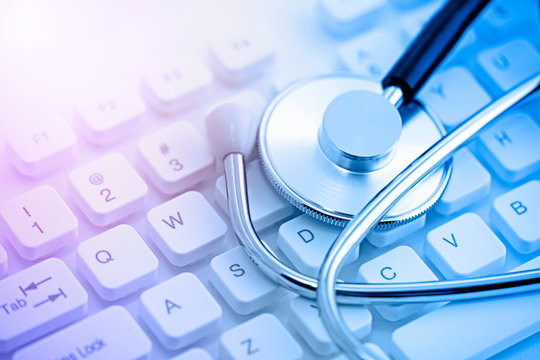 Stethoscope On Computer Keyboard