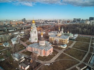 Orthodox cathedrals in architecture-historical ensemble Rogozhskaya sloboda in Moscow, Russia....