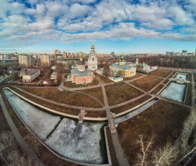 Orthodox cathedrals in architecture-historical ensemble Rogozhskaya sloboda in Moscow, Russia....