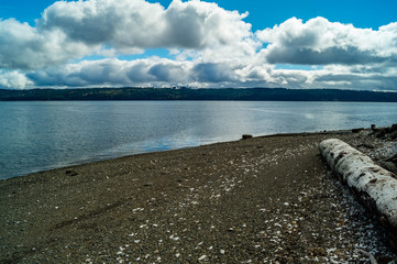 The Hood Canal and Dabob Bay viewed from Point Whitney on Washington's Olympic peninsula