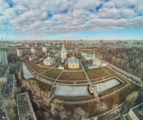 Orthodox cathedrals in architecture-historical ensemble Rogozhskaya sloboda in Moscow, Russia....