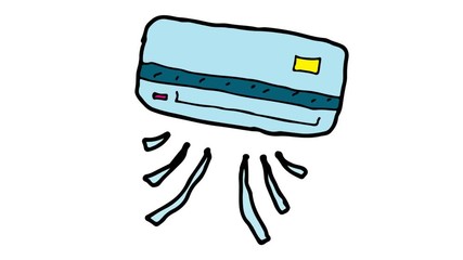 kids drawing white screen with theme of air conditioning