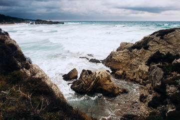 clouds over the sea on the shore of black sea