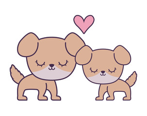 Obraz na płótnie Canvas couple of cute dog animal isolated icon