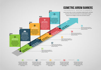 Isometric Arrow Banners Infographic