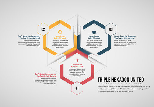 Triple Hexagon Infographic