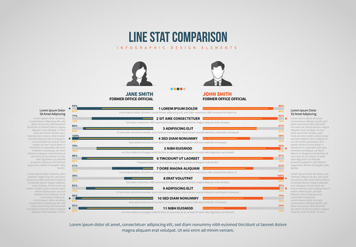 Line Stat Comparison Infographic