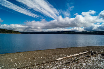 The Hood Canal and Dabob Bay viewed from Point Whitney on Washington's Olympic peninsula