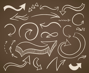 Vector arrows hand drawn set