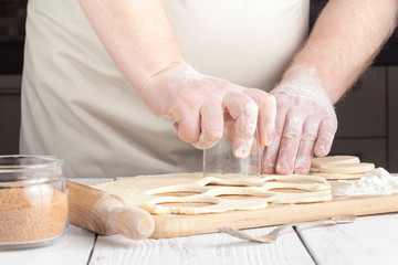 cutting cookies dough circle shape homemade