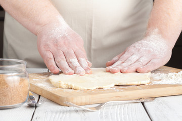 cookies, Production of flour products. Hands close-up