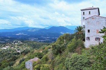 Fototapeta premium Corsica-a view of the town Sartene