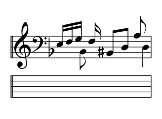 Music notes vector cartoon