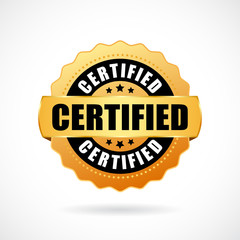Certified gold vector icon