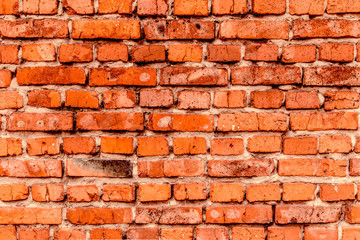 wall of old red brick, grunge style background texture, can use for design