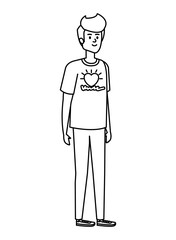 young man volunteer character