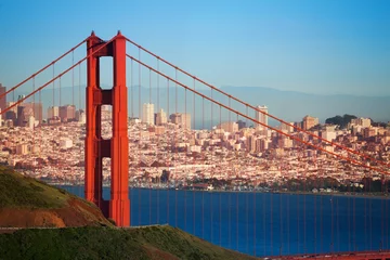Fotobehang Stadsgezicht van San Francisco en Golden Gate Bridge © Sergey Novikov