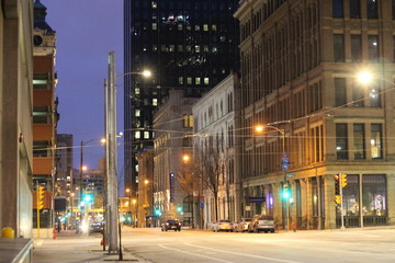 Plakat street at night