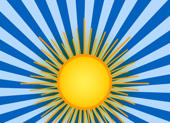 Sun on the sky background