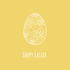 Easter card with decorative egg and greetings. Vector